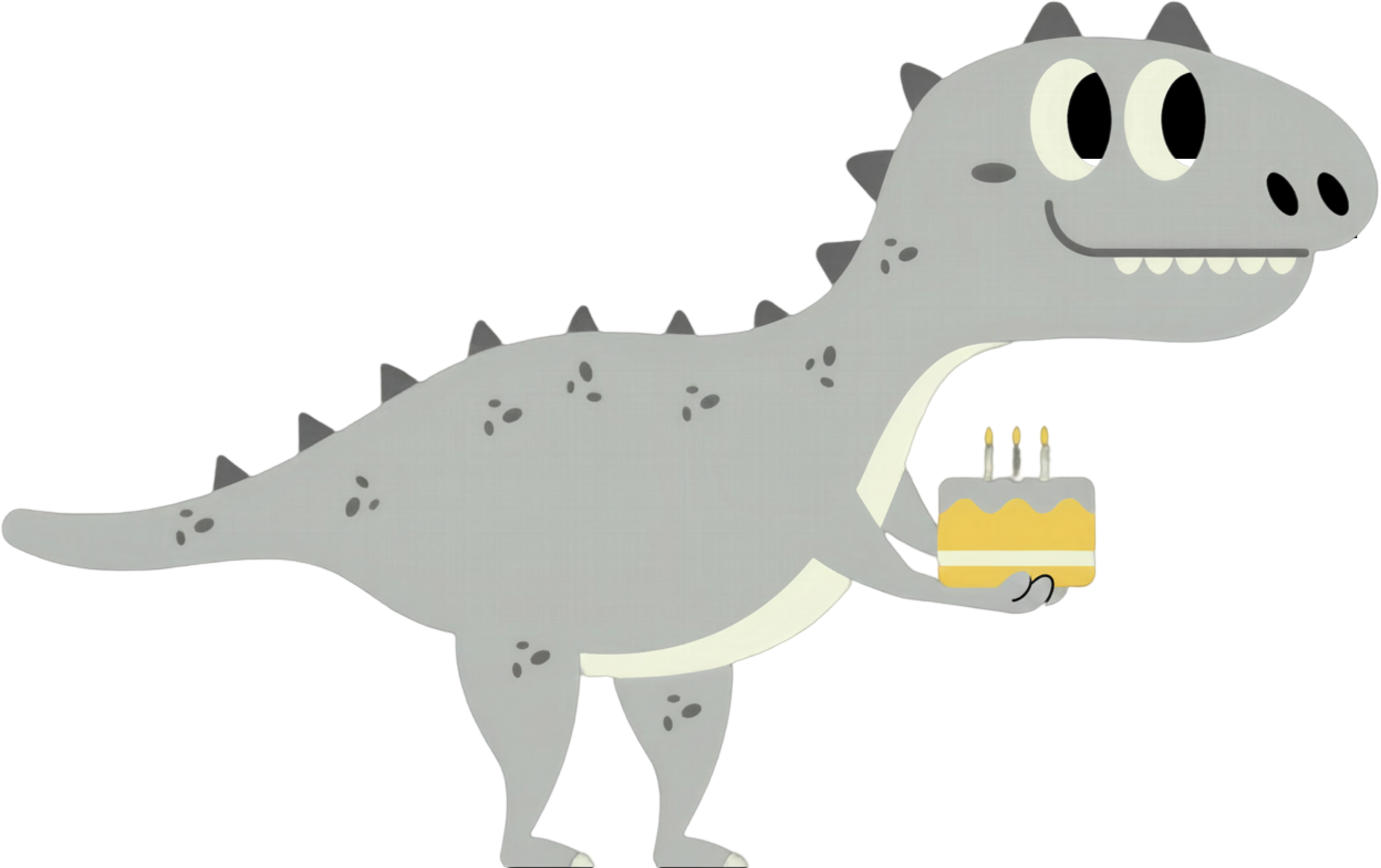Mascote Iô-iô — dinossauro com bolo